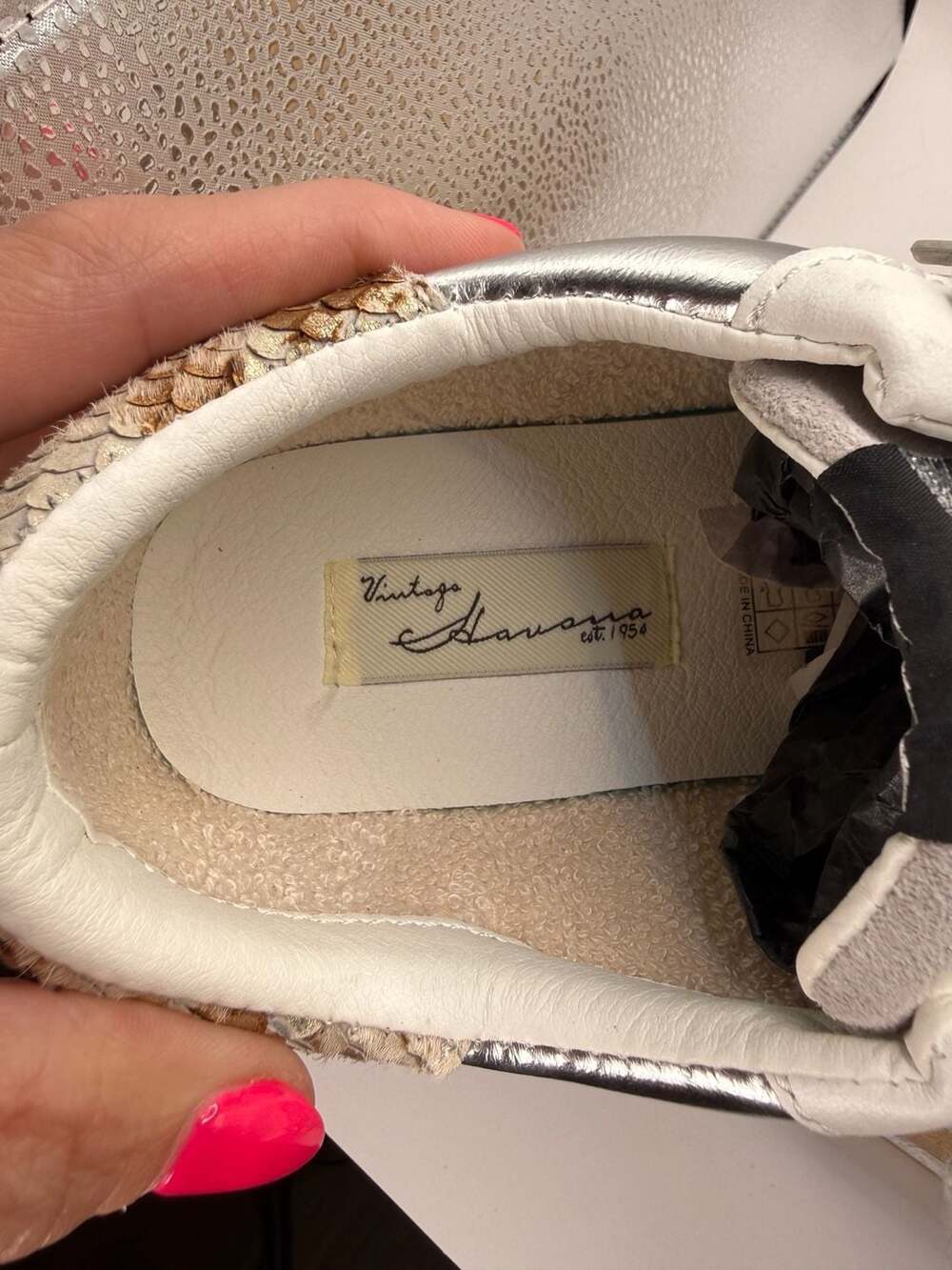 Vintage Havana Grande Star Sneakers Silver/Grey Multi Size 9 - Picture 6 of 10